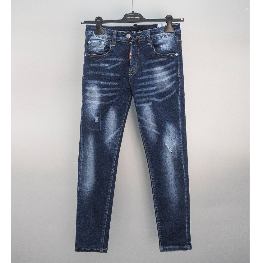 Quần DSQ xanh than dáng ôm basic, Jean DSQ mài dáng skinny hàng QC 2023