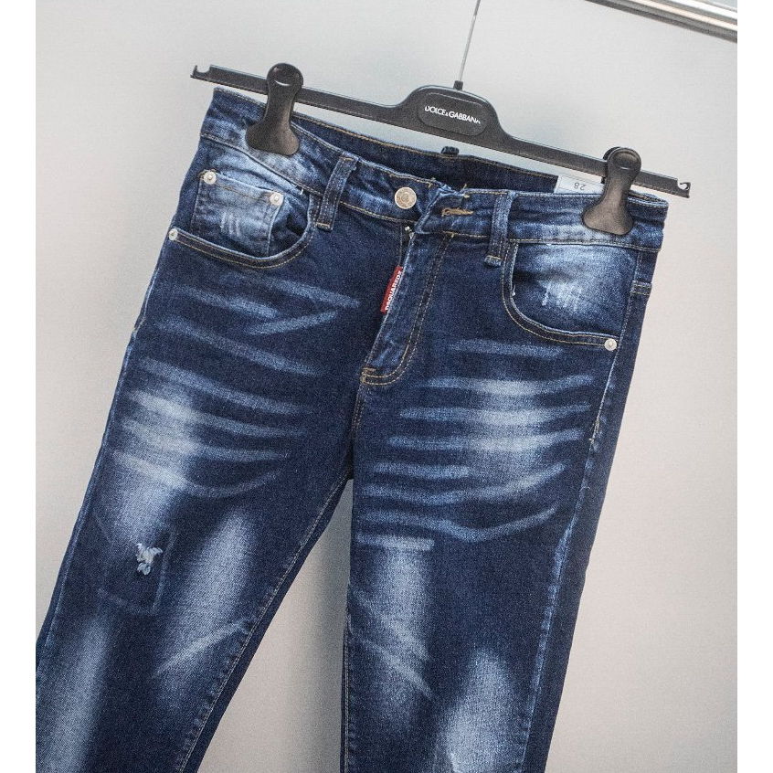 Quần DSQ xanh than dáng ôm basic, Jean DSQ mài dáng skinny hàng QC 2023