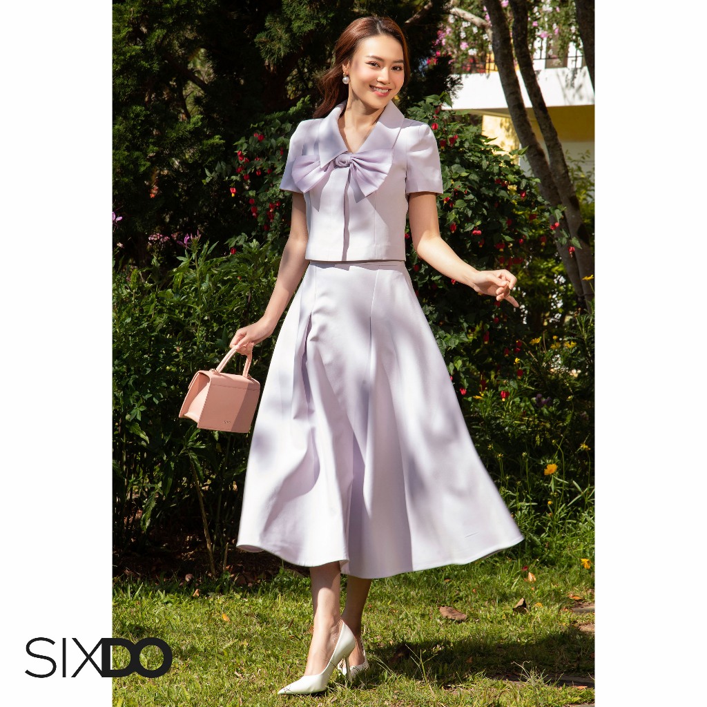 Chân váy tím tuýp xi SIXDO (Light Purple Gored Midi Skirt)