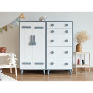 Combo 2 Tủ Quần Áo Cho Bé Gỗ MDF Phủ Melamine – Tủ Treo + Tủ Nhiều Ngăn