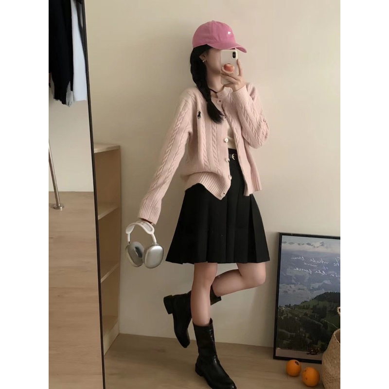 Áo cardigan len THÊU HƯƠU chất dày