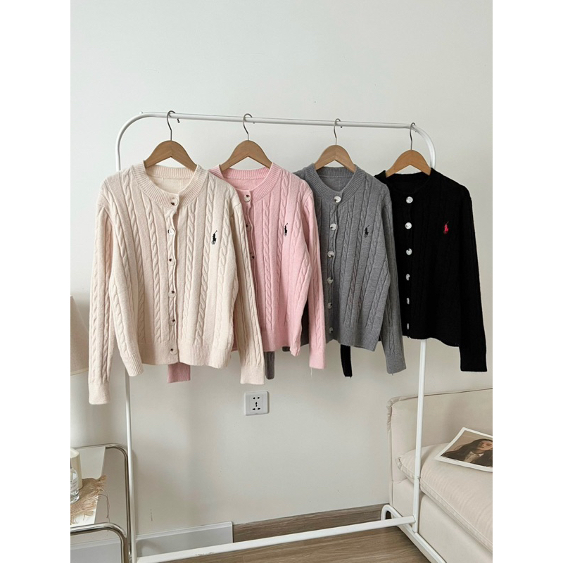 Áo cardigan len THÊU HƯƠU chất dày