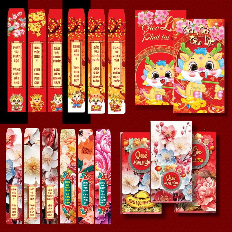 10 Hộp Phong Bao Lì Xì Rút Quẻ Tết 2024 Hottrend