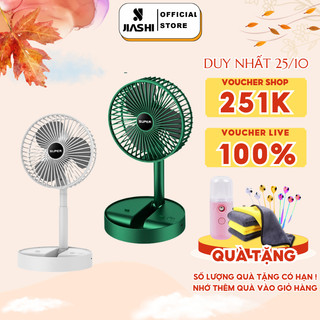Quạt mini tích điện gấp gọn để bàn JIASHI 3 tốc độ gió pin lớn 2000mAh dùng tới 8H xoay 180 độ QMN06