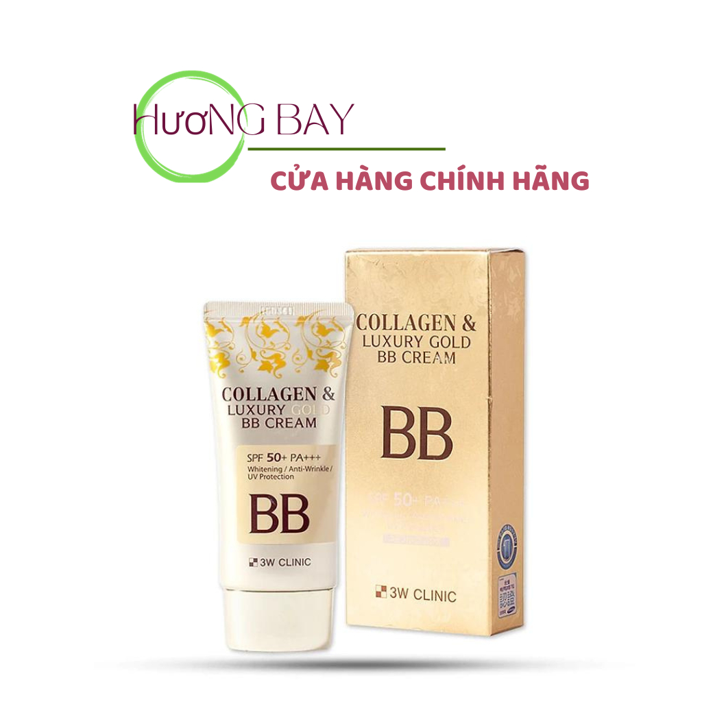 Kem Nền Collagen & Luxury Gold BB Cream 50ml 3w Clinic Hàn Quốc