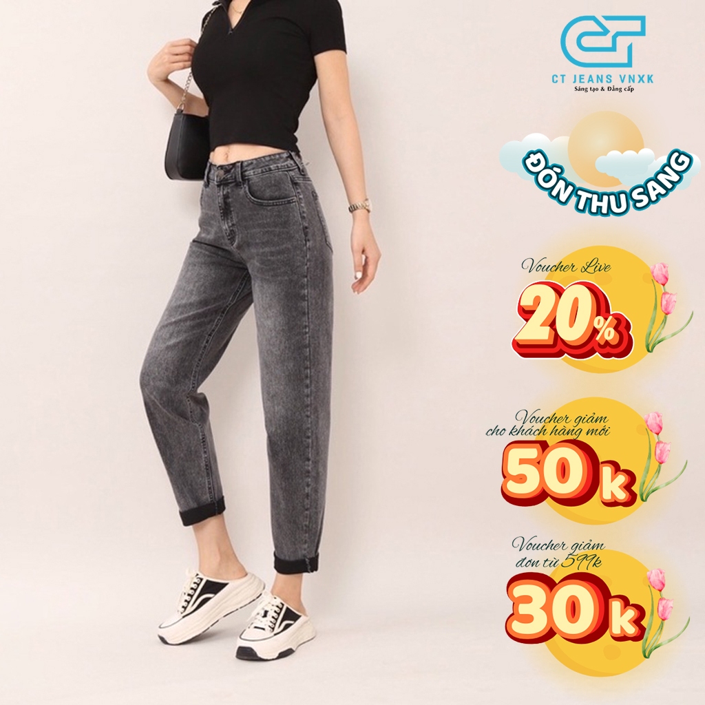 Quần Jean Nữ Boyfriend baggy co dãn thoải mái phong cách năng động trẻ trung 120 CT JEANS