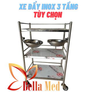 Kệ inox kèm 2 thau inox chuyên dụng dành cho Spa