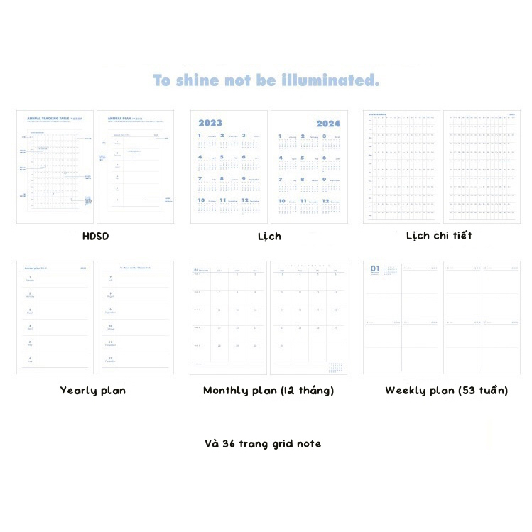 Sổ Planner 2024 Planwith lập kế hoạch hàng ngày