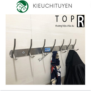 Mắc treo quần áo , Móc treo quần áo gắn tường 7 mấu TOP R PK171, mắc áo inox 304 không rỉ sắt
