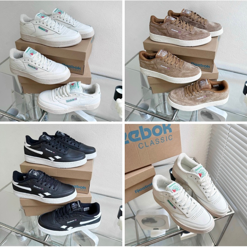 Giày Reebok Club C 85 Vintage White Green- Full Bill Box