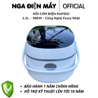 Nồi cơm điện Rapido, 1.2L, 500w, ruột nồi siêu dày phủ chống dính, điều khiển điện tử, công nghệ Nhật, bảo hành 1 năm
