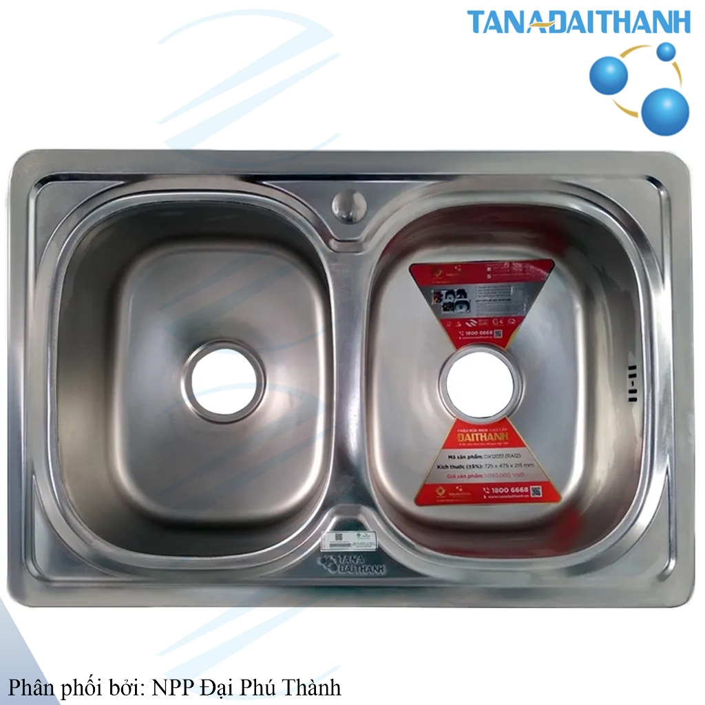 Chậu rửa bát Inox Chính hãng Tân Á Đại Thành Nhiều kích thước - Loại 2 hố, 1 hố 1 cánh,..Tặng kèm xi phông