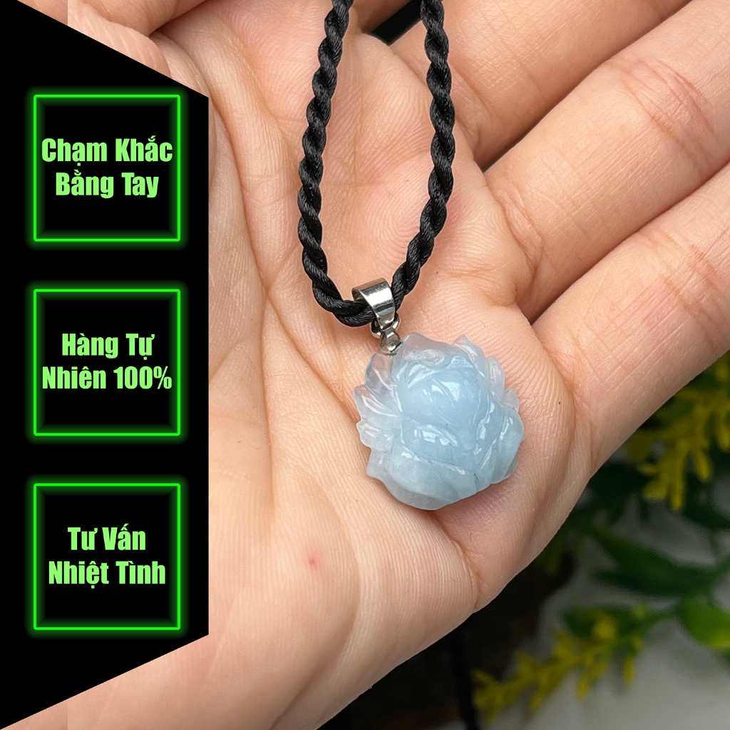 Mặt Dây Chuyền Hồ Ly Đá Aquamarine