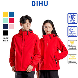 áo khoác gió nam nữ khuya cài nhựa Dihu 2023 cặp đôi chất liệu gió dù chống nước gió bụi tia uv