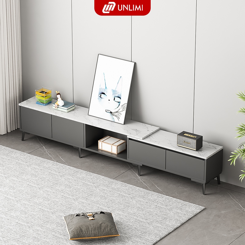 Kệ tivi thông minh điều chỉnh được kích thước phù hợp mọi không gian màu vân đá sang trọng thương hiệu UNLIMI - GP298