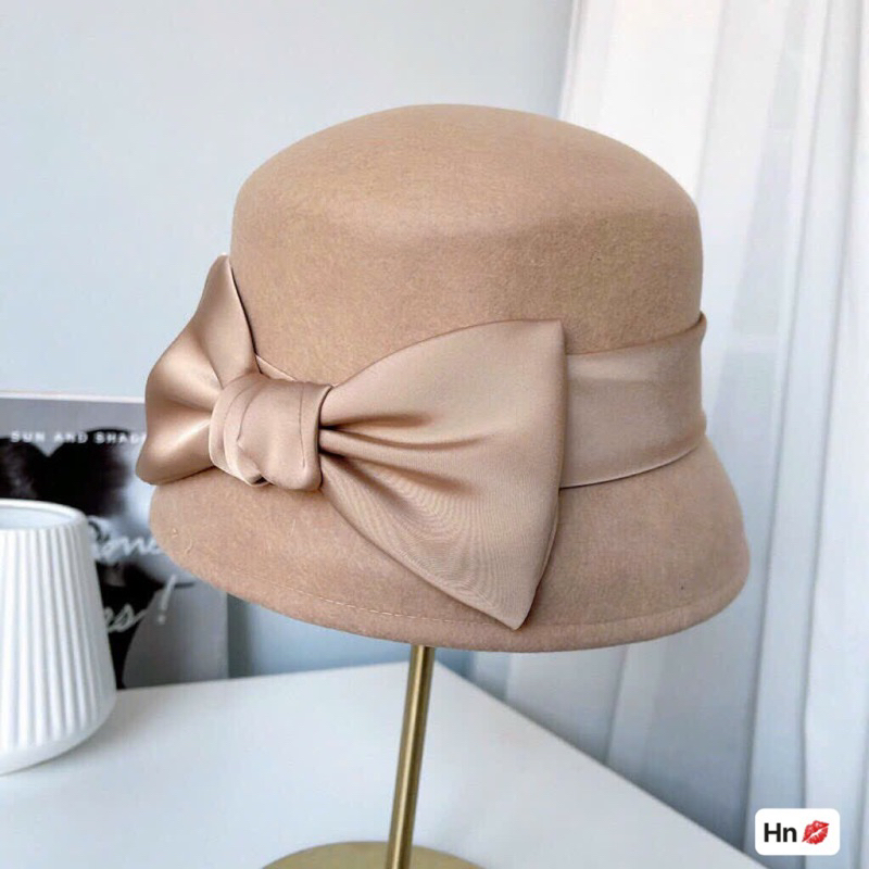 Mũ nơ lụa,chất dạ ép, hàng quảng châu