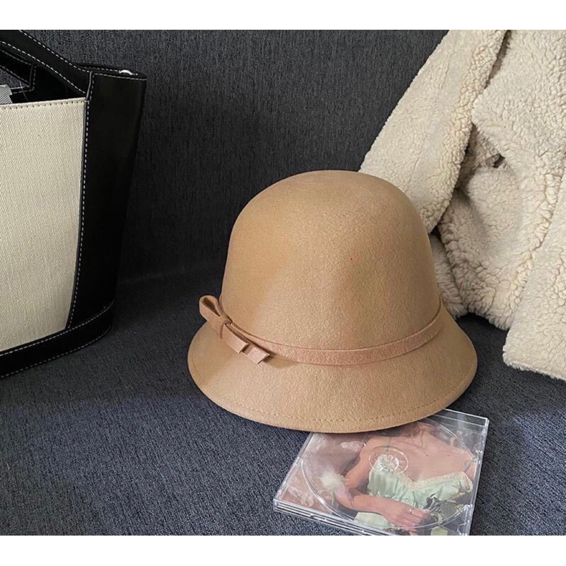 Mũ cụp nơ ngang, chất dạ ép, hàng quảng châu