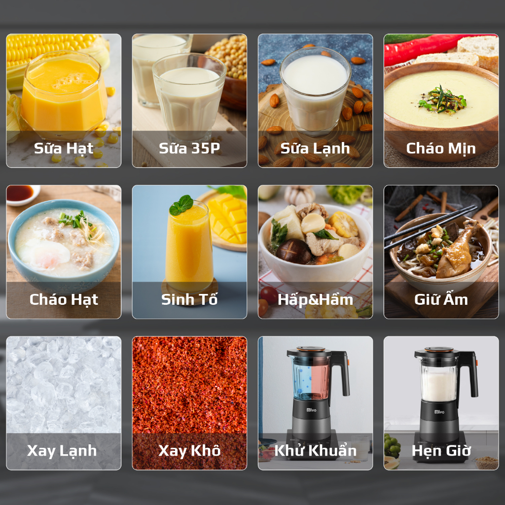 Máy Làm Sữa Hạt OLIVO X24 PRO, 2100W-1.75Lit, Mâm Nhiệt Gốm, Độ Ồn Thấp, Hàng Chính Hãng