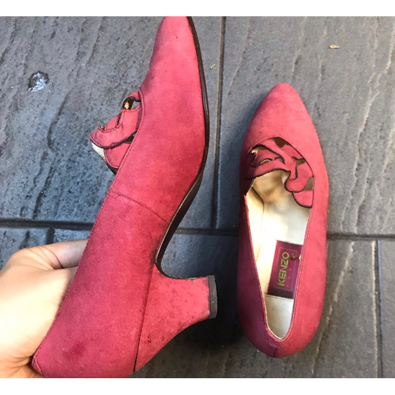 Giày 2hand hiệu nhật kenzo giày si da lộn