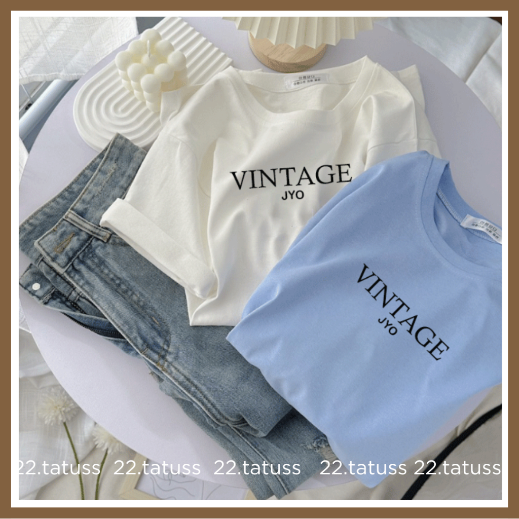 VINTAGE - Áo thun UNISEX, không pha nilong thấm mồ hôi tốt, chất dày dặn nhiều màu