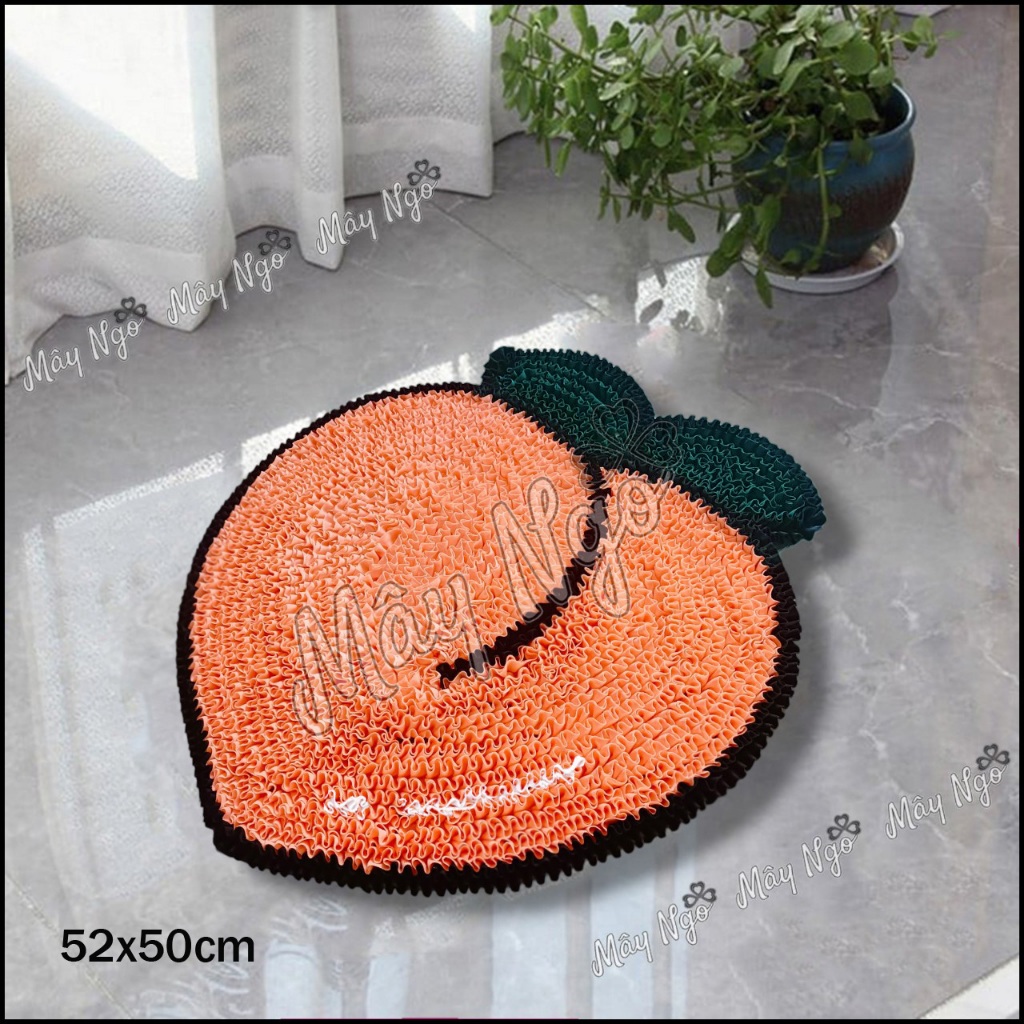 Thảm lau chân quả đào thảm vải thủ công