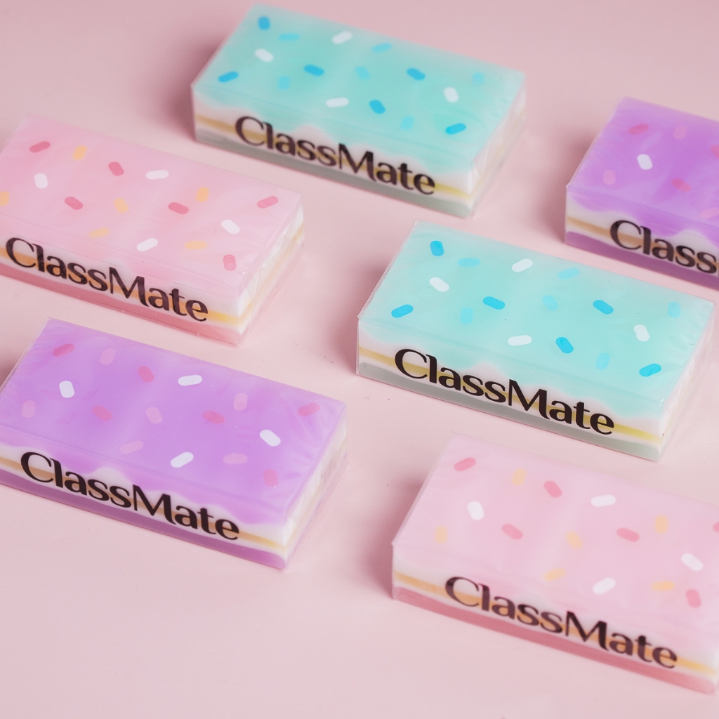 Gôm Tẩy Nano CLASSMATE, Thiết Kế Hình Bánh Kem Siêu Xinh, Làm Sạch Các Vết Chì Đen,Tiện Dụng, An Toàn Cho Bé CL-ER501