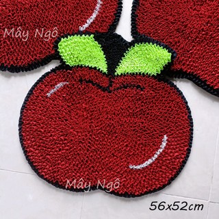 Thảm lau chân hình quả táo thảm trang trí trái cây