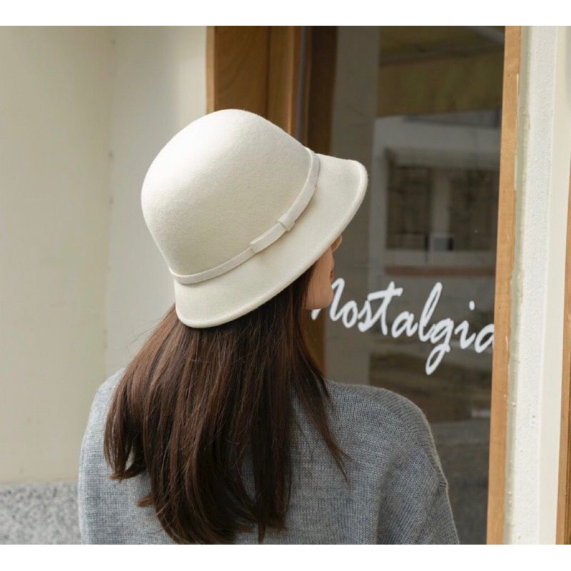 Mũ cụp nơ ngang, chất dạ ép, hàng quảng châu