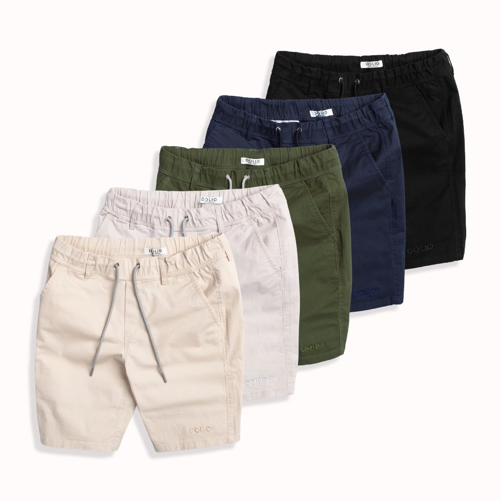 Quần Short Nam Lưng Thun Chất Vải Kaki Nhung Mặc Mát Thoải Mái, Trẻ Trung, Năng Động - DOLIO