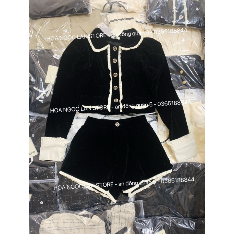 ẢNH THẬT-set nhung phối viền mai phương bùi fulltag mac 2 tem