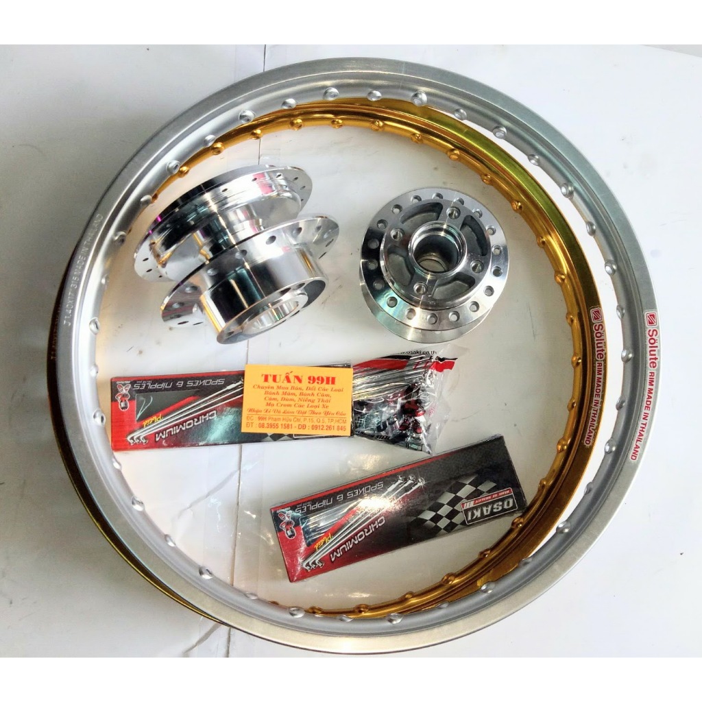 Đùm niềng căm Crom niềng nhôm chưa ráp dành cho Raider, Satria