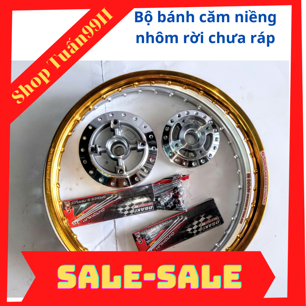 Đùm niềng căm Crom niềng nhôm Thái đồ rời chưa ráp dành cho Exciter 135 -2011