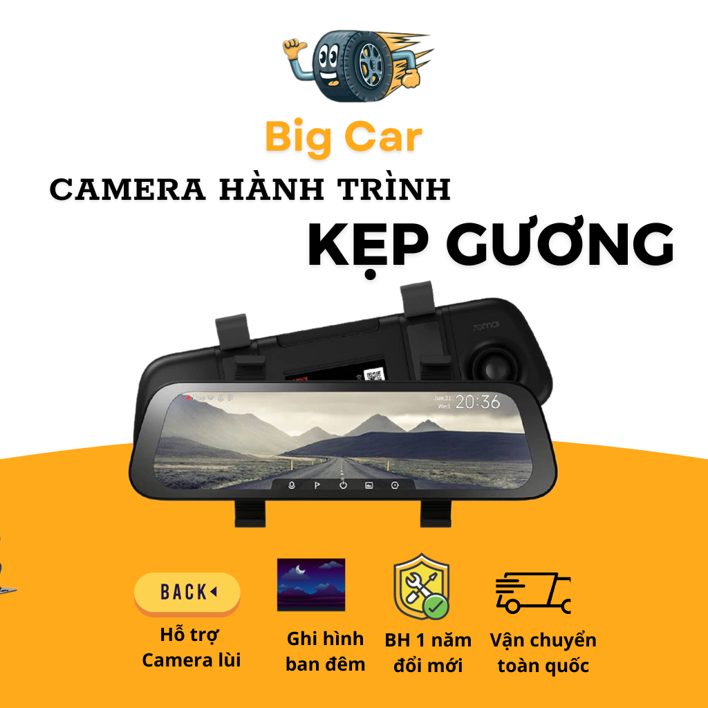 Cam Hành Trình Kẹp Gương X10 full màn 10inh CAO CẤP