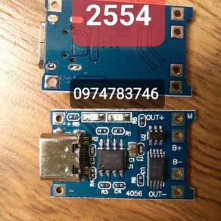 Mạch sạc pin 18650.lithium.lipo 3.7-4.2v có bảo vệ cổng USB type-C