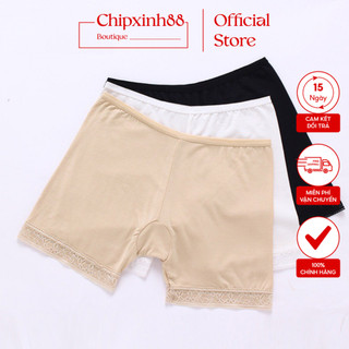 Quần mặc váy cotton chân ren