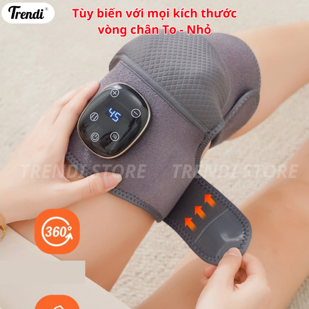Máy Massage Đầu Gối Mát xa Rung Kết Hợp Làm Nóng - Máy Mát Xa Giảm đau nhức gối, cẳng chân, bả vai TRENDI LJ-616