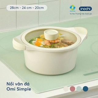 Nồi vân đá inochi nhôm đúc nguyên khối omi simple size 20cm, 24cm, 28cm
