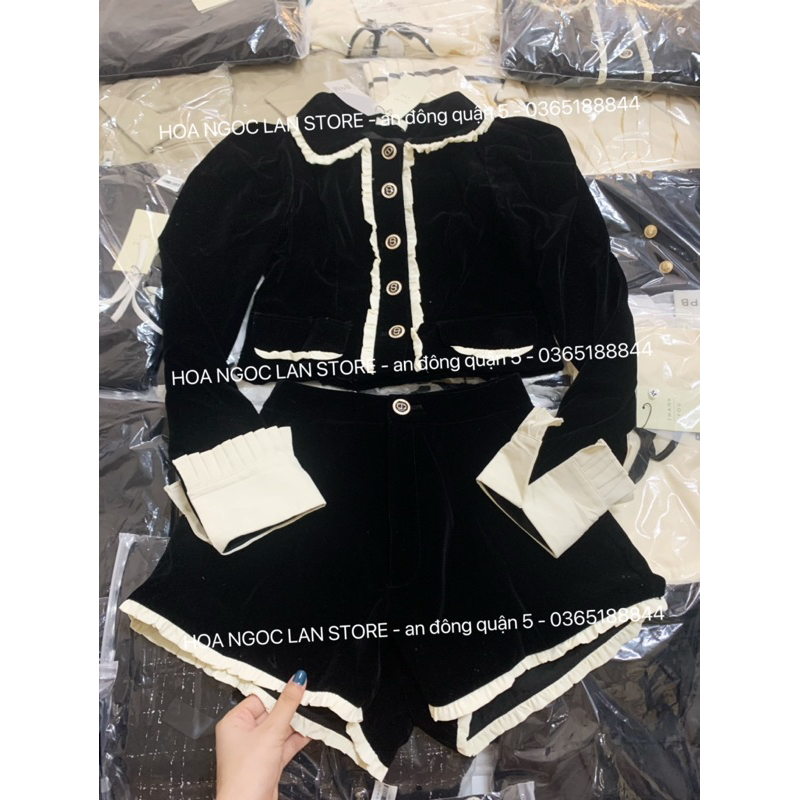 ẢNH THẬT-set nhung phối viền mai phương bùi fulltag mac 2 tem