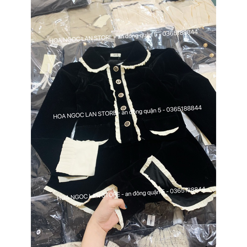 ẢNH THẬT-set nhung phối viền mai phương bùi fulltag mac 2 tem