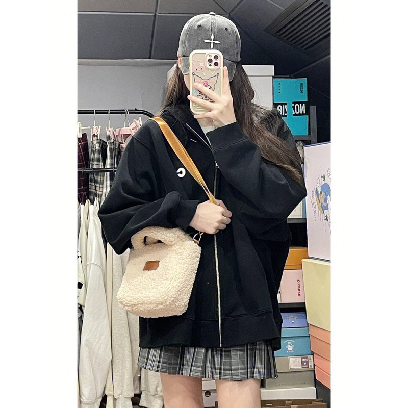 Túi xách UGG vải lông cừu dáng tote kèm quai chéo đủ màu xinh xắn dễ thương