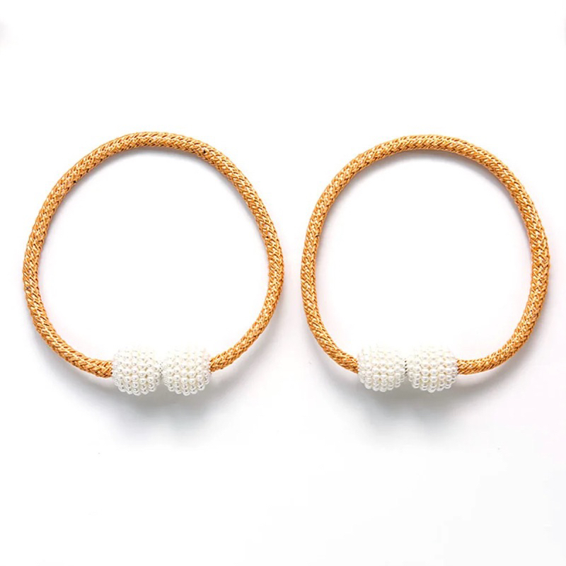 Dây Buộc Rèm Cửa bằng nam châm phong cách châu âu, Dây Buộc Rèm Hít Nam Châm Đính Ngọc Trai - MÀN C