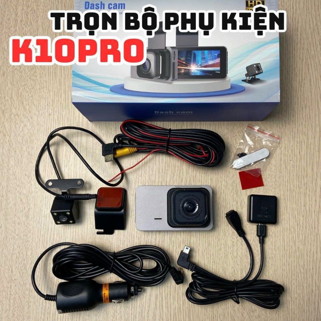 Camera hành trình ô tô K10 Pro,Full HD 1080p kết nối điện thoại,ghi hình trước sau .Bảo hành 1 đổi 1trong 1năm
