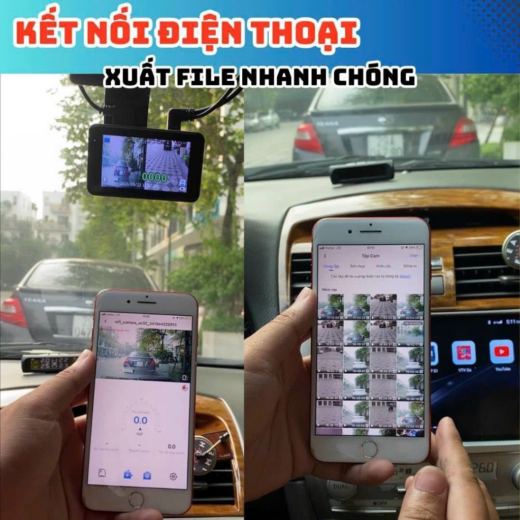 Camera hành trình ô tô K10 Pro,Full HD 1080p kết nối điện thoại,ghi hình trước sau .Bảo hành 1 đổi 1trong 1năm