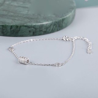 Lắc tay bạc nữ TWINKLE TIME hình khối nạm đá bạc 925 cao cấp TT089