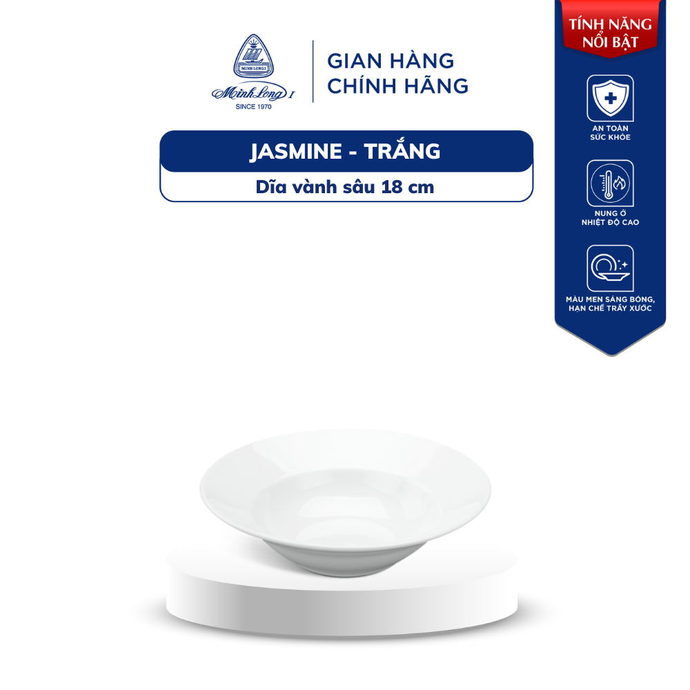 Dĩa Sứ Minh Long - Jasmine - Trắng