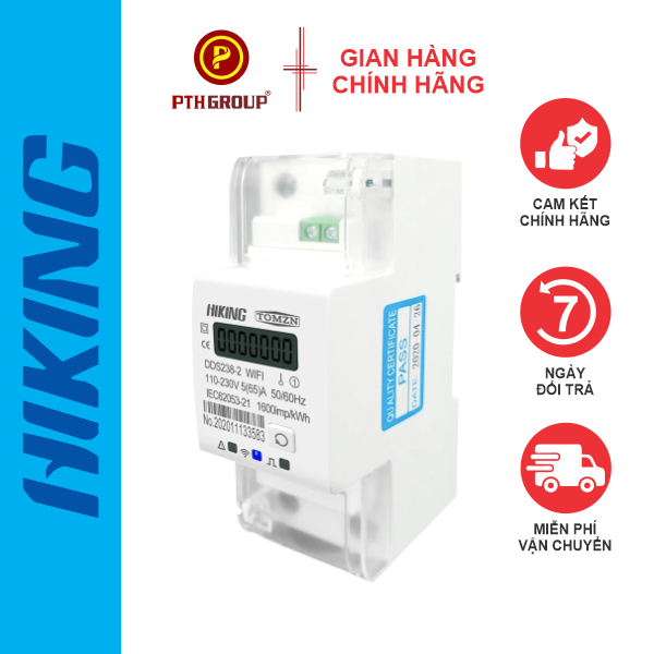 PTH GROUP Công tơ điện tử 1 pha 2 chiều Hiking DDS238-2 5(65) A