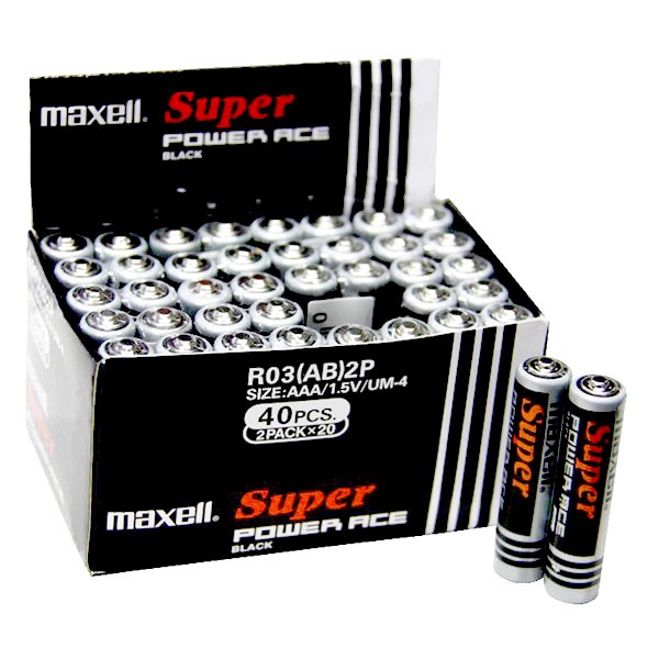 Hộp 40 Viên Pin AA Maxell 2A  carbon Siêu Bền R6P  Maxell Super Power Ace