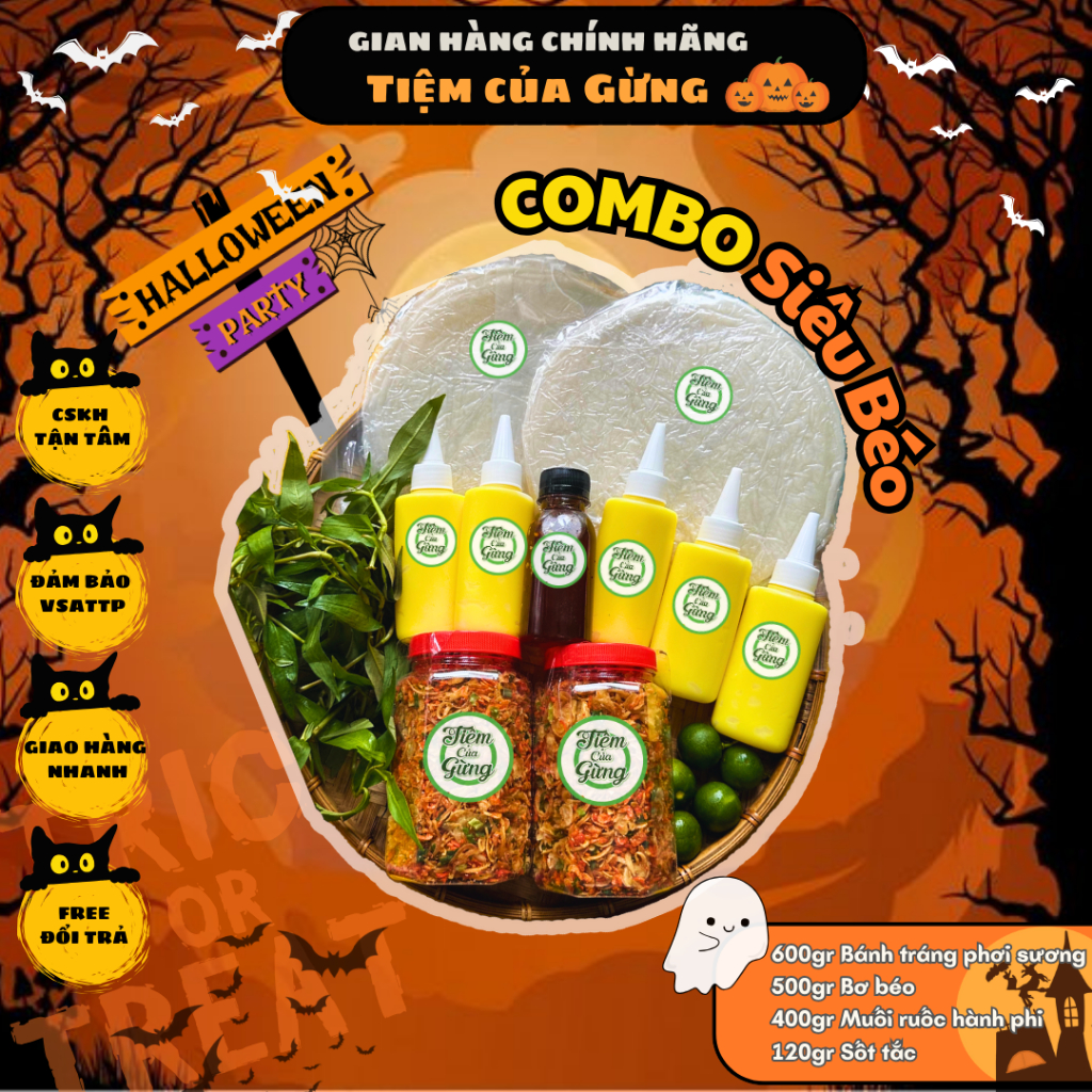 Bánh Tráng Phơi Sương 600GR, Muối Ruốc Hành Phi 400GR, Bơ 500GR VÀ MỘT CHAI SỐT TẮC 150GR