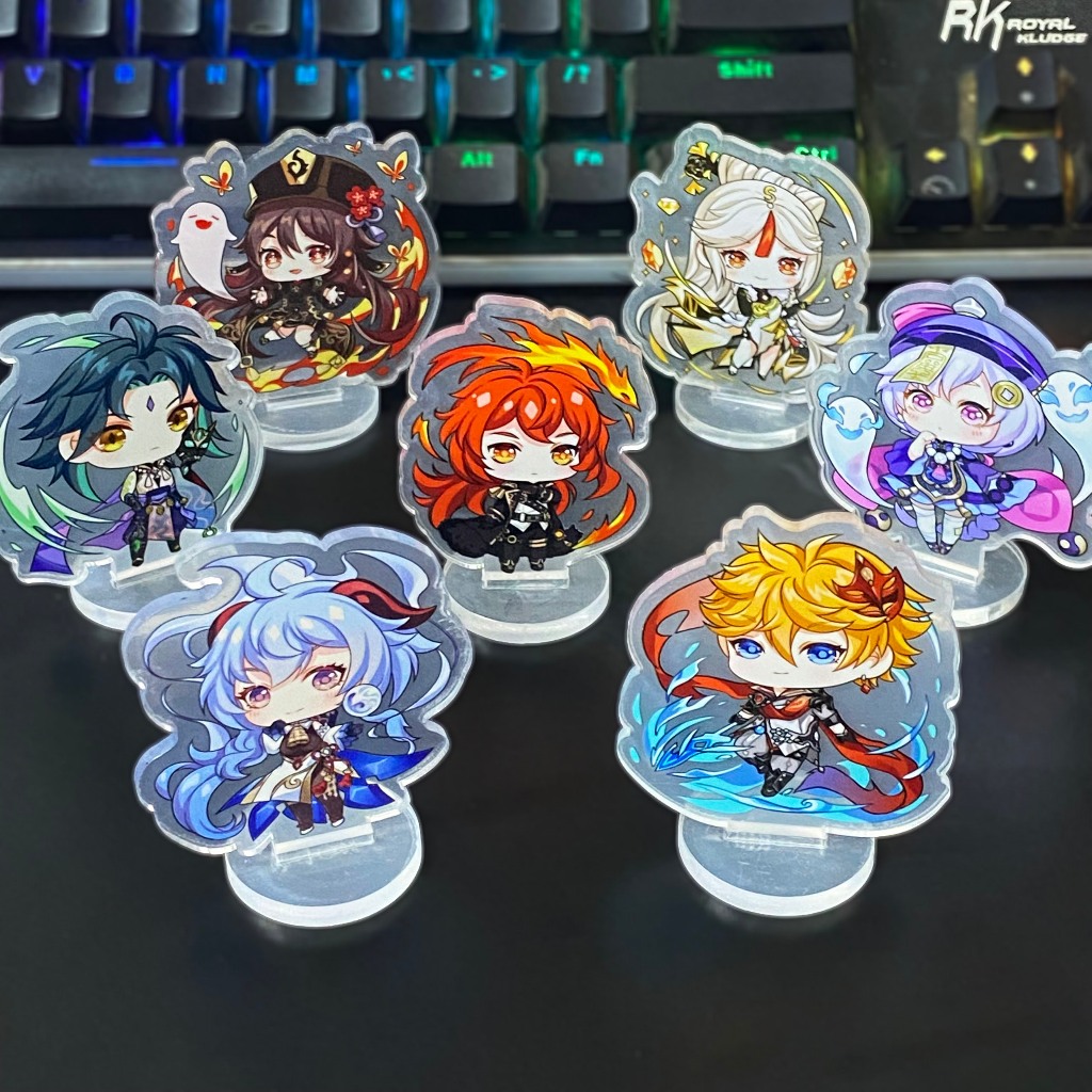 Mô hình Genshin Impact 2 mặt standee mica, tranh kính acrylic anime manga