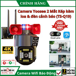 Camera WIFI Yoosee 2 mắt (4K) ngoài trời quay 360 độ đàm thoại 2 chiều , chống nước , xem đêm có màu Bảo hành 2 năm